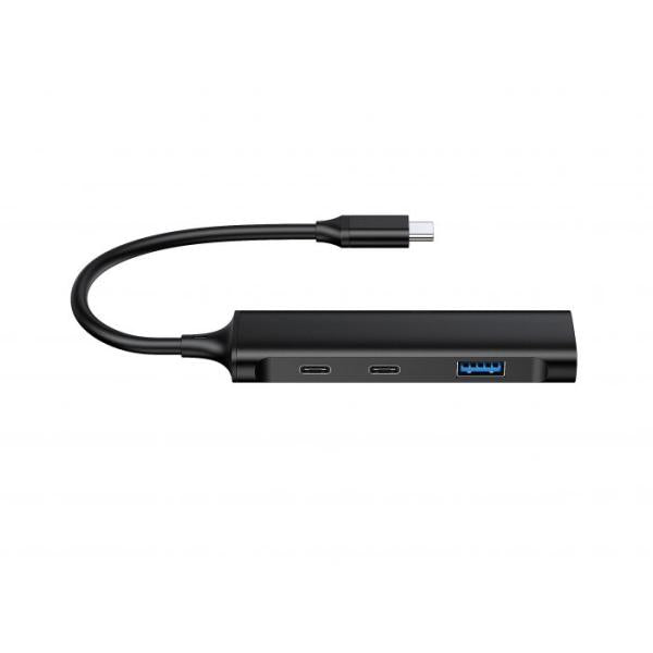 Conceptronic hubbies12b hubbies Hub USB 3.0 4 ports, 2 ports USB-C 2 ports USB-A, boîtier en aluminium, USB-C