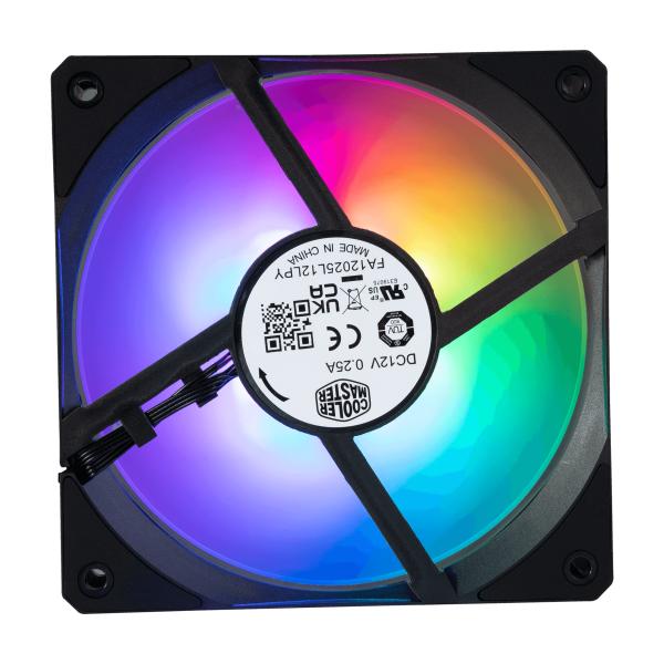 Cooler master mfz-m2dn-24np2-r1 mobius 120p argb, 120 mm, 2400 tr/min, 30 db, 75.2 cfm, noir