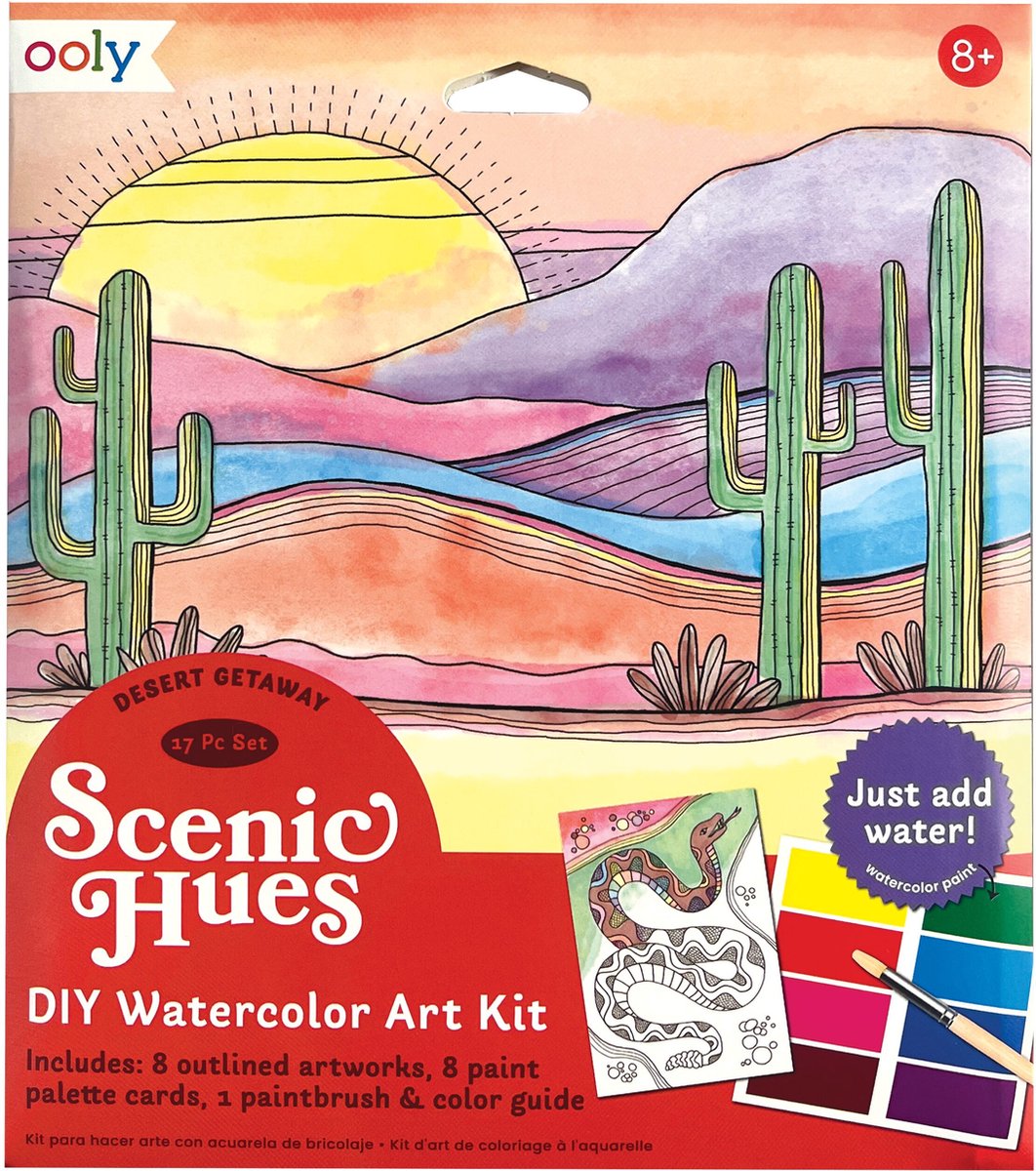 Ooly - teintes pittoresques - bricolage kit d'art aquarelle - escapade dans le désert