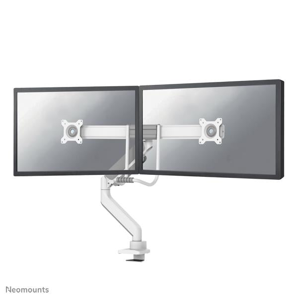Neomounts ds75-450wh2 support de bureau pour écran à mouvement complet, 2 écrans, œillet de serrage topfix