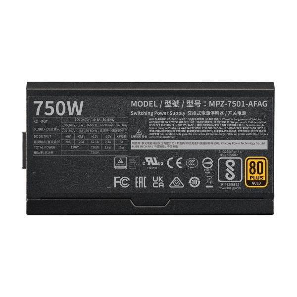 Cooler master mpz-7501-afag-beu v750gold i multi, atx 3.0, 750w, stcm, semi numérique