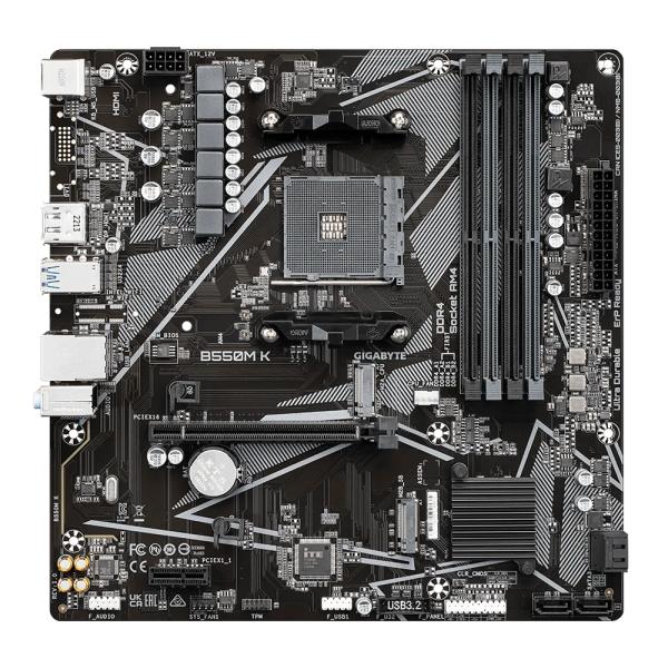 Gigabyte b550m k, amd, socket am4, b550, ddr4, double pcie 4.0 3.0 m.2
