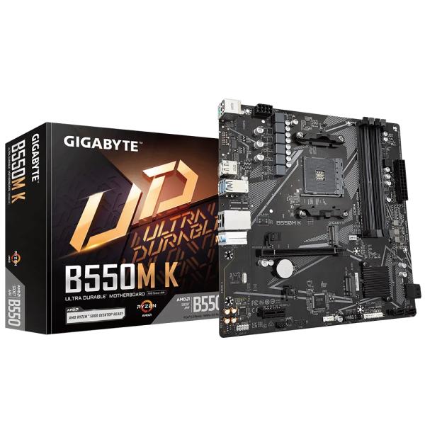 Gigabyte b550m k, amd, socket am4, b550, ddr4, double pcie 4.0 3.0 m.2
