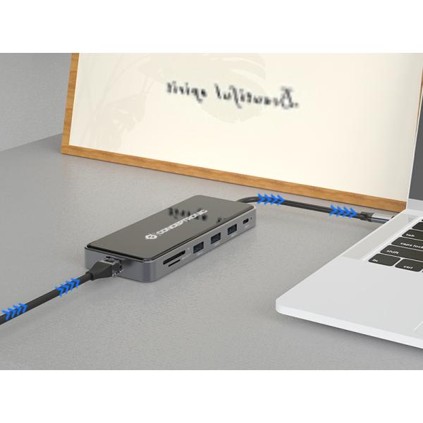 Station d'accueil Conceptronic donn15g 12-en-1, USB 3.2 gen 1, type-c, 100 w, hdmi, vga, (micro)sd