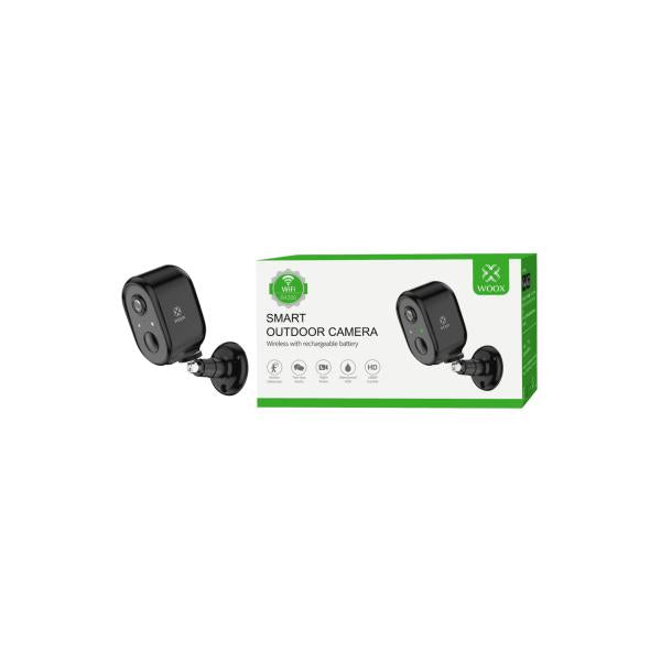 Caméra extérieure intelligente Woox R4260 Full HD 1080p, objectif 2MP, rechargeable grâce au micro inclus
