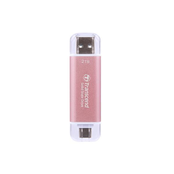 Transcend ts2tesd310p esd310 SSD externe rose, 2 to, USB 10 Gbps, type C A, 1050 950 mo s