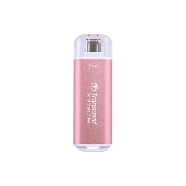 Transcend ts2tesd300p esd300 SSD externe rose, 2 To, USB Type-C 10 Gbps, 1050 950 Mo s max