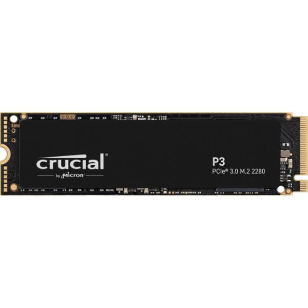 Crucial CT1000P3SSD8 P3 NVME SSD, 1 TB, M.2, PCIE 3.0, 3D NAND, 3500 3000 MB S, noir