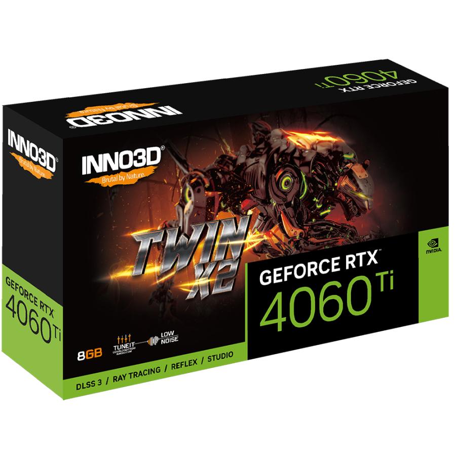 Inno3d N406T2-08D6-171153N GEFORCE RTX 4060 TI TWIN X2, 8GB GDDR6, 128-BIT, 2535, 18GBPS, 3XDP + HDMI