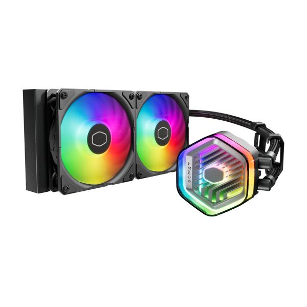 Cooler master mlx-d24m-a25pz-rw masterliquid 240 atmos argb, 4 broches, 2x 120mm, 690-2500 tr/min