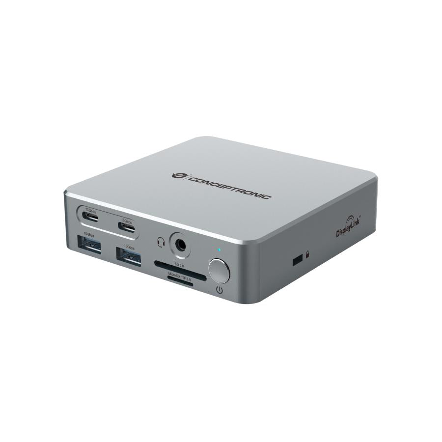 Station d'accueil Conceptronic donn25g 15-en-1 Display Link USB 3.2 gen 2, type-c 10 Gbit/s, USB-A x2