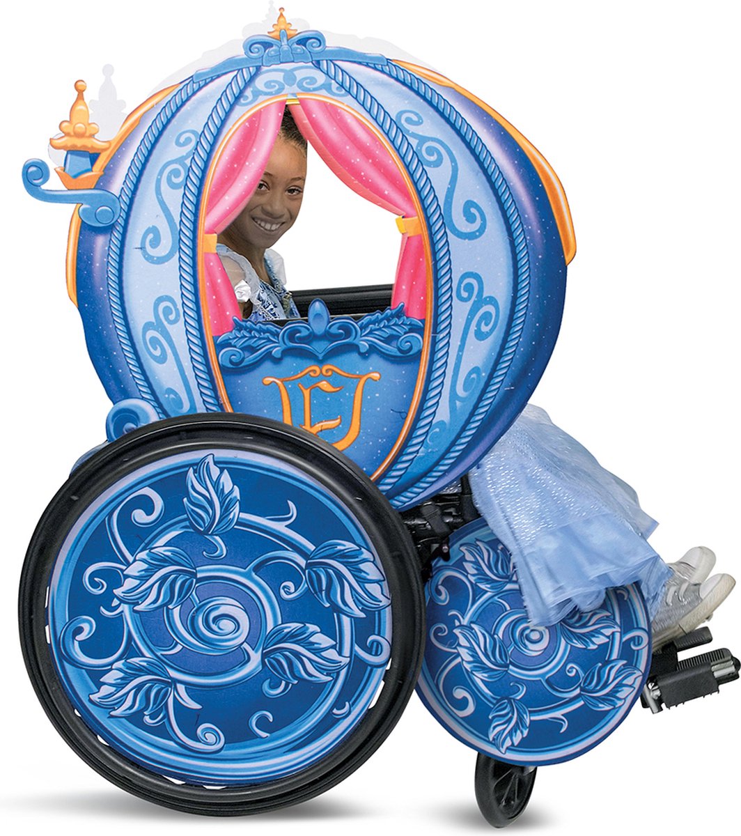 Déguisement princesse disney - cendrillon, housse adaptable pour fauteuil roulant carrosse de princesse disney, taille unique, fille