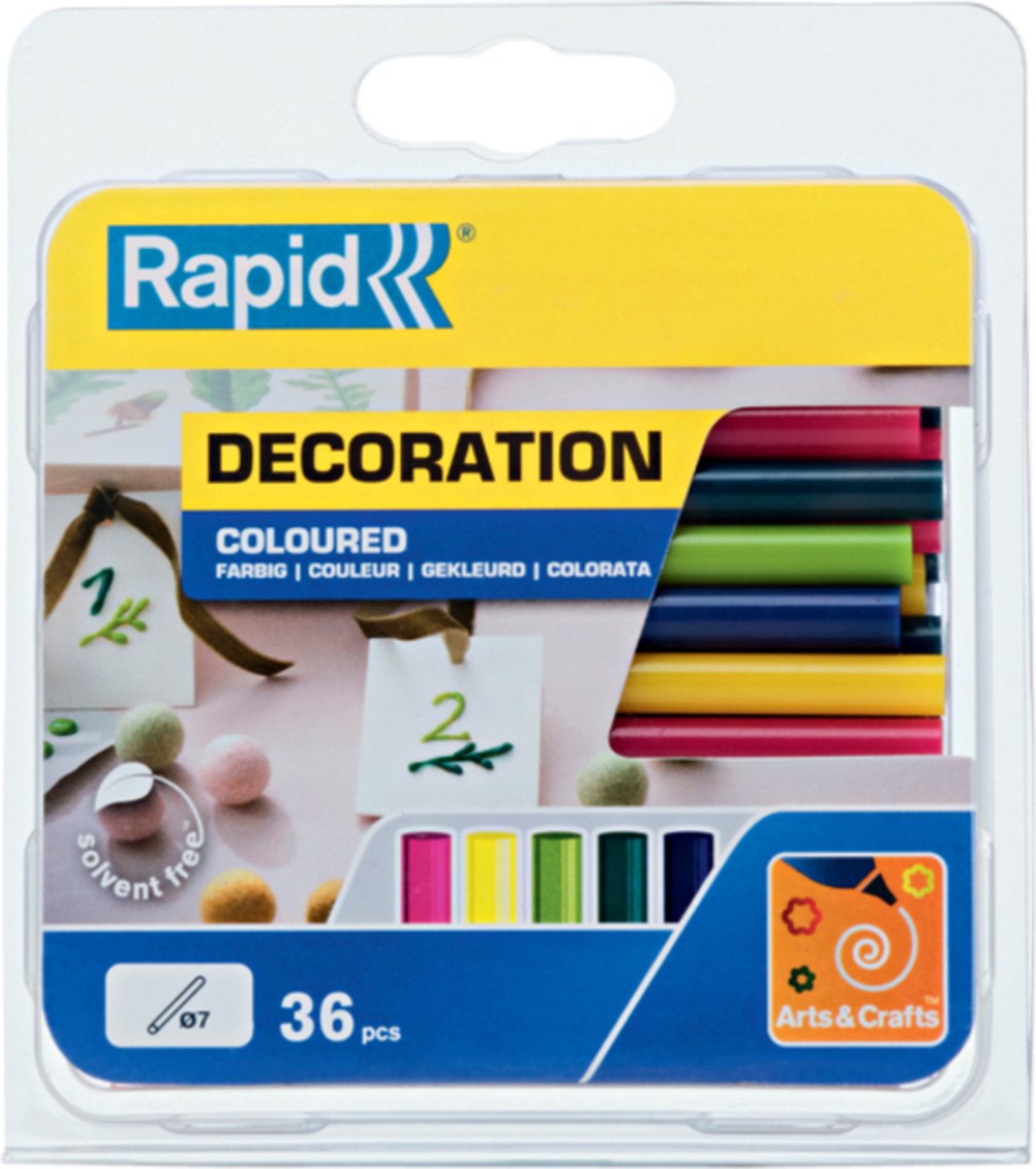 Bâtons de colle Rapid 5001426 - couleur moderne - 7x94mm (36pcs)