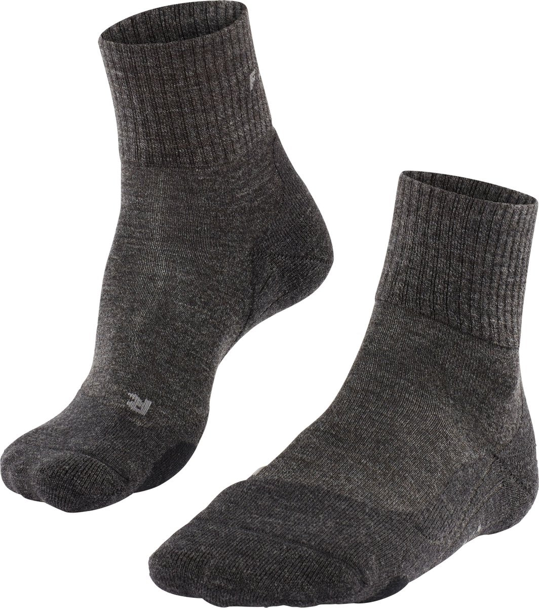 Falke tk2 laine courte anti-ampoules laine épaisse matériau fonctionnel chaussettes de marche hommes gris - taille 44-45