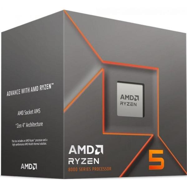 Plateau AMD 100-000001591 Ryzen 5 8400F, AM5, 6 cœurs HTT, 4,2 4,7 GHz, 16 Mo L3, 65 W