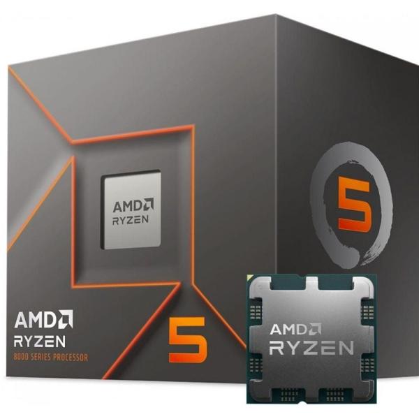 Plateau AMD 100-000001591 Ryzen 5 8400F, AM5, 6 cœurs HTT, 4,2 4,7 GHz, 16 Mo L3, 65 W