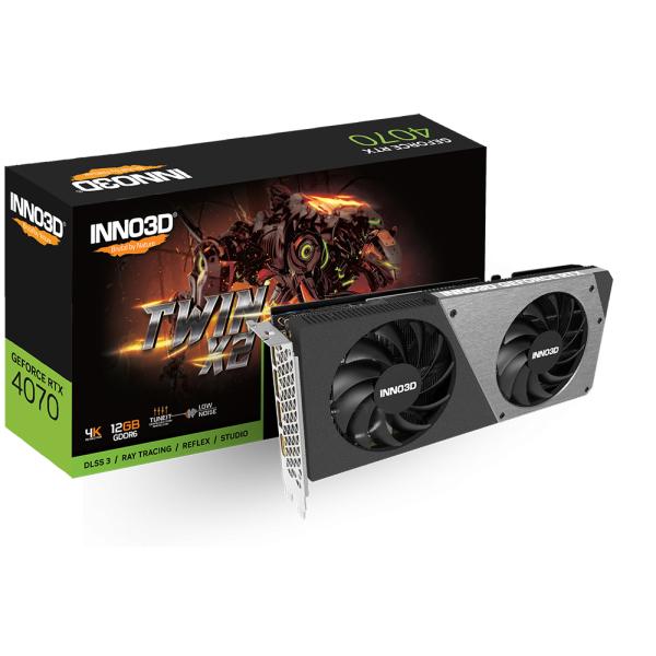 Inno3d inno3d n40702-12d6-179063n geforce rtx 4070 gddr6 twin x2, 12 go, gddr6, 192 bits, 2475 sp, 20gbps,