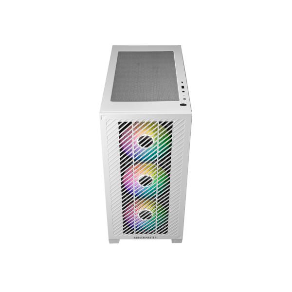 Cooler master e301-wgnn-s00 elite 301 blanc argb, atx, fenêtre, usb 3.2 gen 1 type-c, 3x 120mm argb