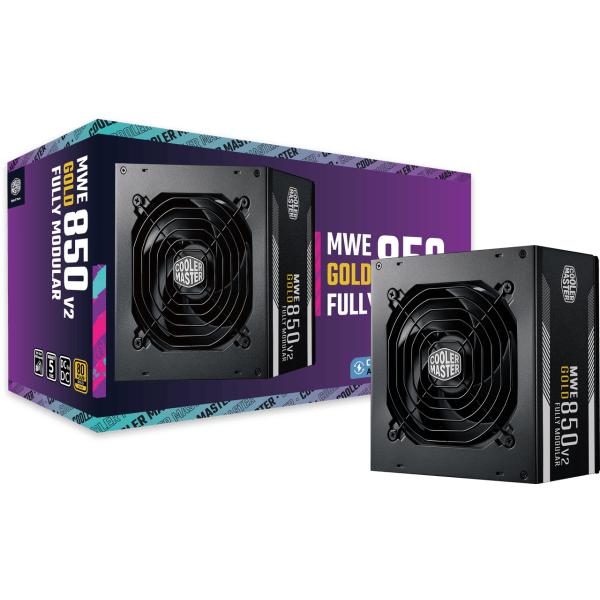 Cooler master mpe-8501-afaag-3eeu mwe gold 850 v2 atx3.1 noir, 850w, 90% @typ, 120mm, 4x pcie 6+2