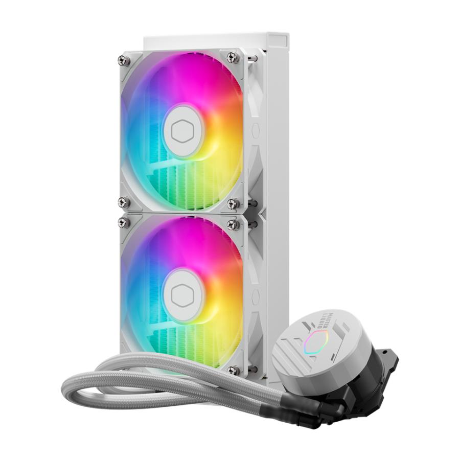 Cooler master mlw-d24m-a18pa-rw masterliquid 240 core ii argb blanc, 2x 120mm argb, 4 broches pwm