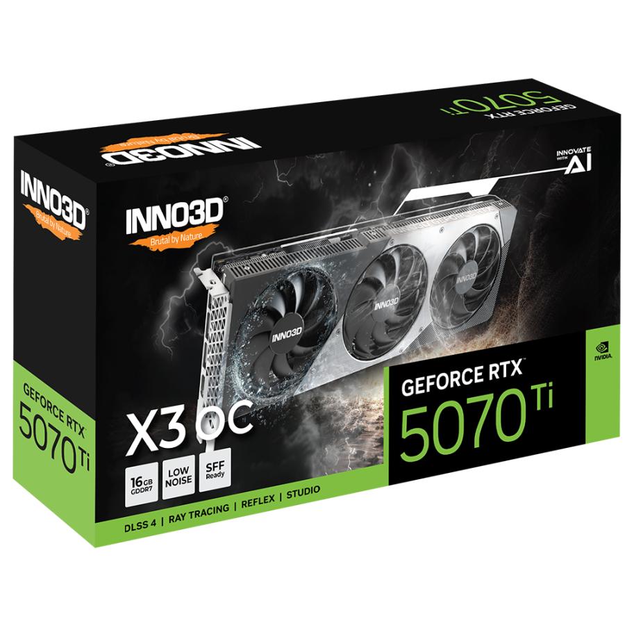 Inno3d n507t3-16d7x-176068n geforce rtx™ 5070 ti x3 oc, atx, 16 Go, GDDR7, 256 bits, 896 Go s