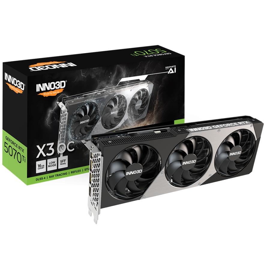 Inno3d n507t3-16d7x-176068n geforce rtx™ 5070 ti x3 oc, atx, 16 Go, GDDR7, 256 bits, 896 Go s