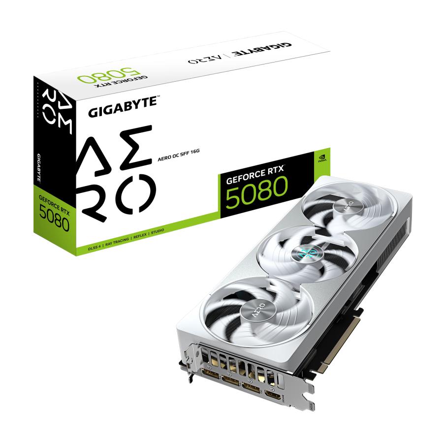 Gigabyte gv-n5080aero oc-16gd geforce rtx 5080 aero oc sff 16g, 16 go, gddr7, 256 bits, pcie 5.0