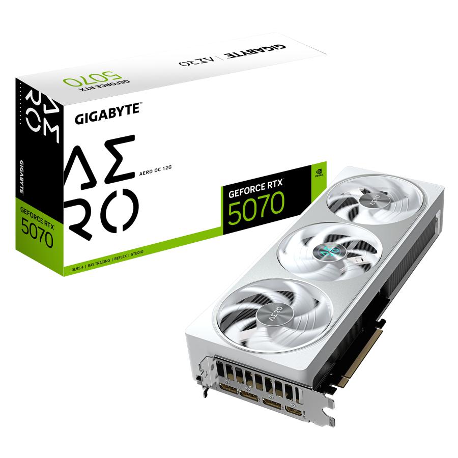 Gigabyte gv-n5070aero oc-12gd geforce rtx 5070 aero oc 12g, 12 go, gddr7, 192 bits, pcie 5.0
