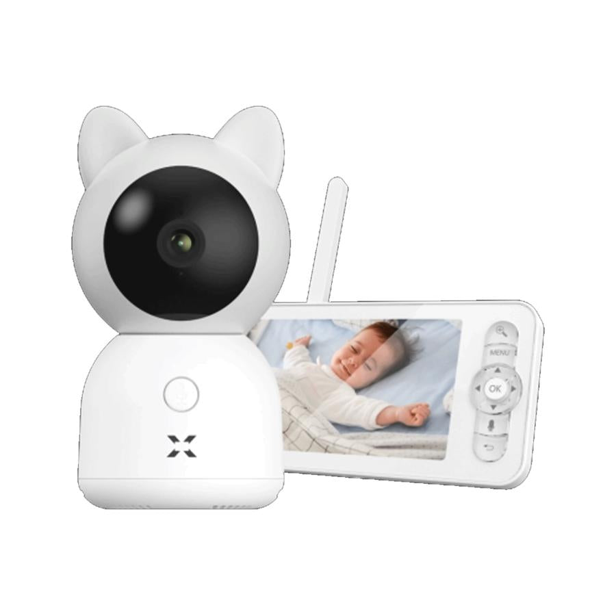 Caméra bébé intelligente Xenon x7202 avec moniteur, wi-fi, 2,4 ghz, 3 mp, audio bidirectionnel, sd, blanc
