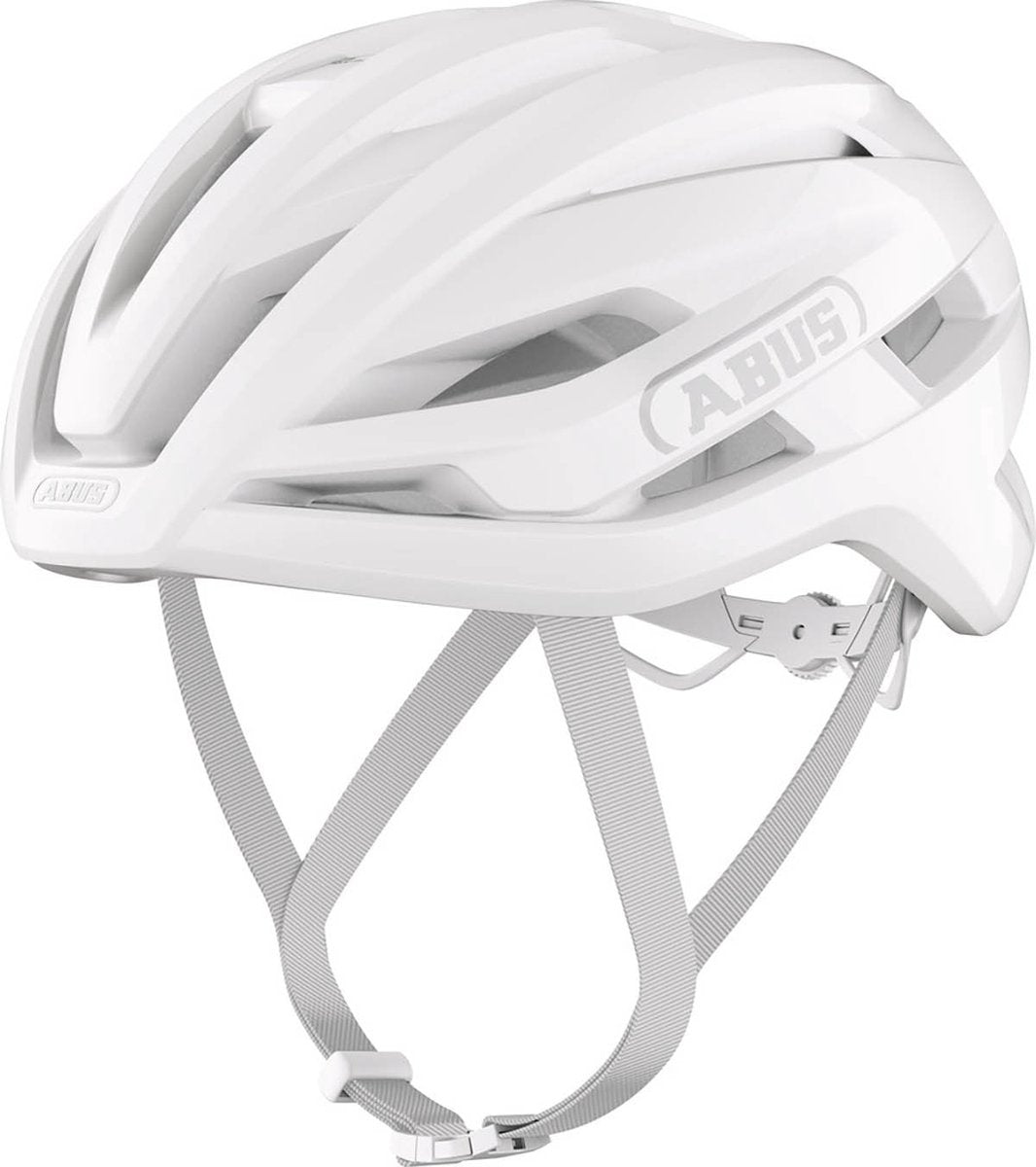 Casque de vélo Abus Stormchaser Ace Pure White M - 54-58 cm - Blanc - Convient pour une utilisation sur les vélos de course - Vélos gravel - 220 g