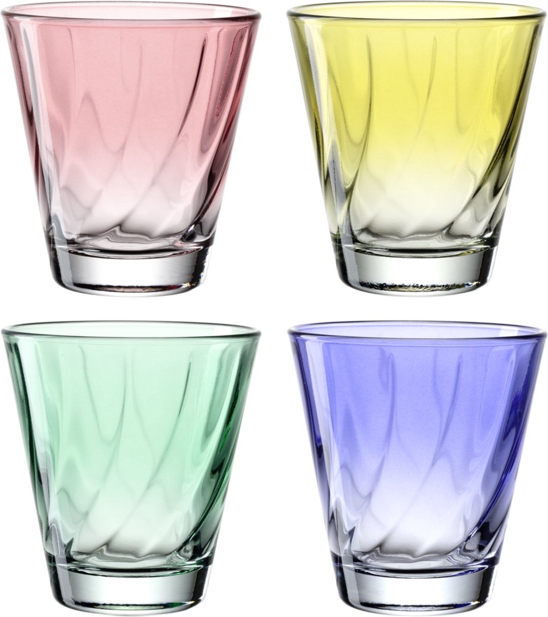 Verre à boire Leonardo twist 215ml assorti - set 4