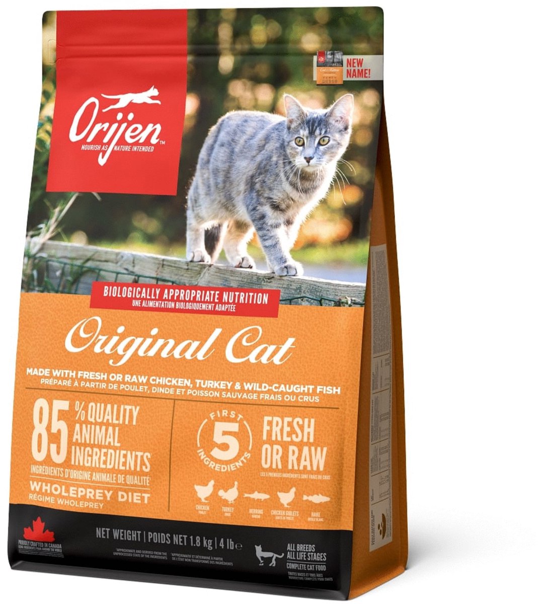 Chaton chat proie entière Orijen - poulet dinde - nourriture pour chat - 1,8 kg