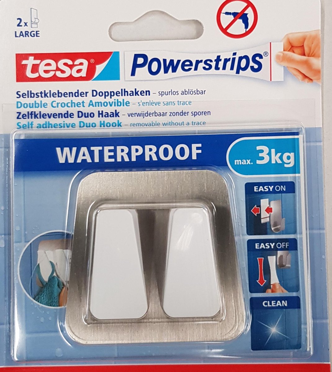 Tesa 1062985 - ps wp l duo métal-plastique | 6 pièces
