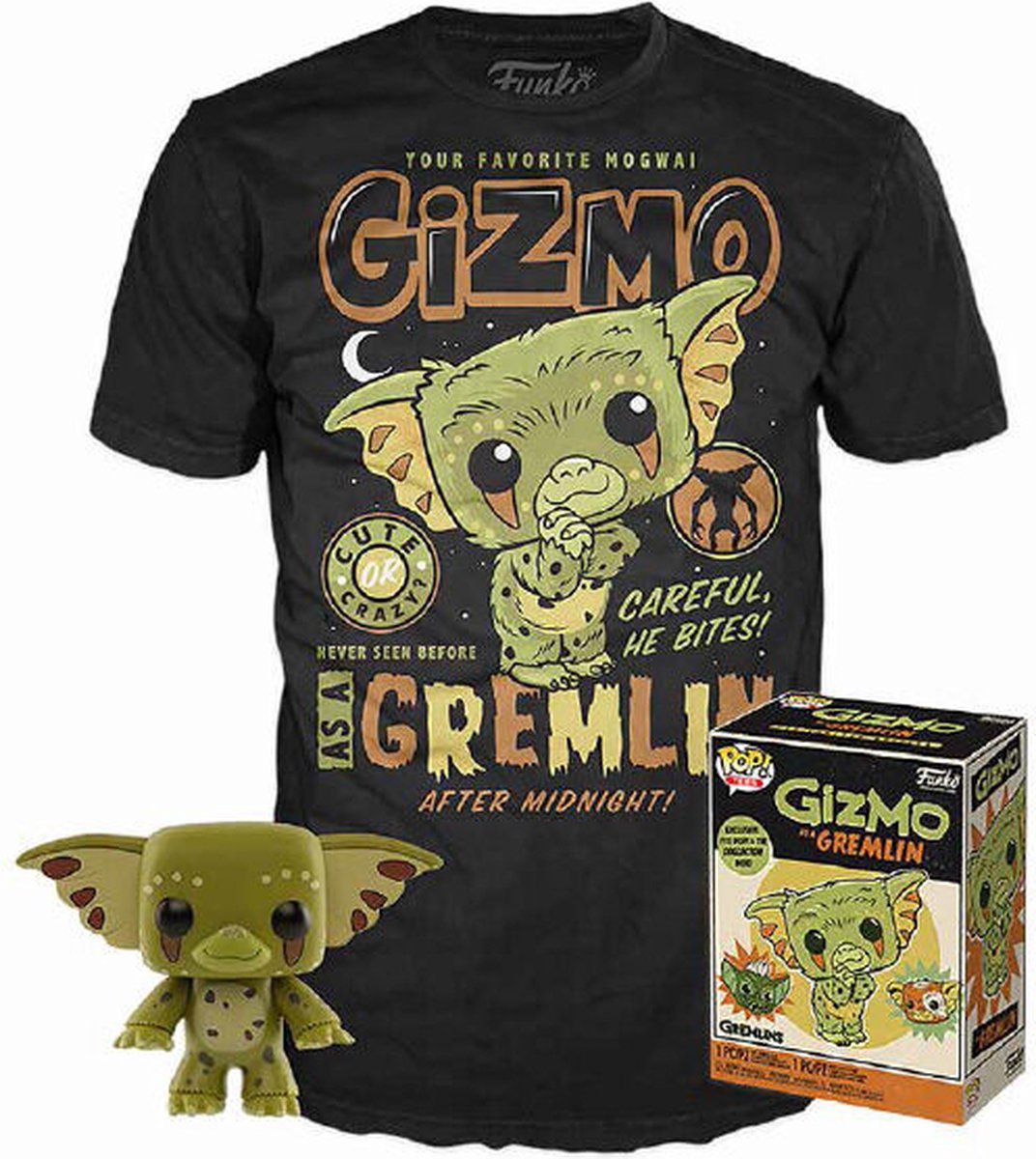 Funko-pop ! gremlins : ensemble figurine et tee-shirt - gizmo exclusif taille l