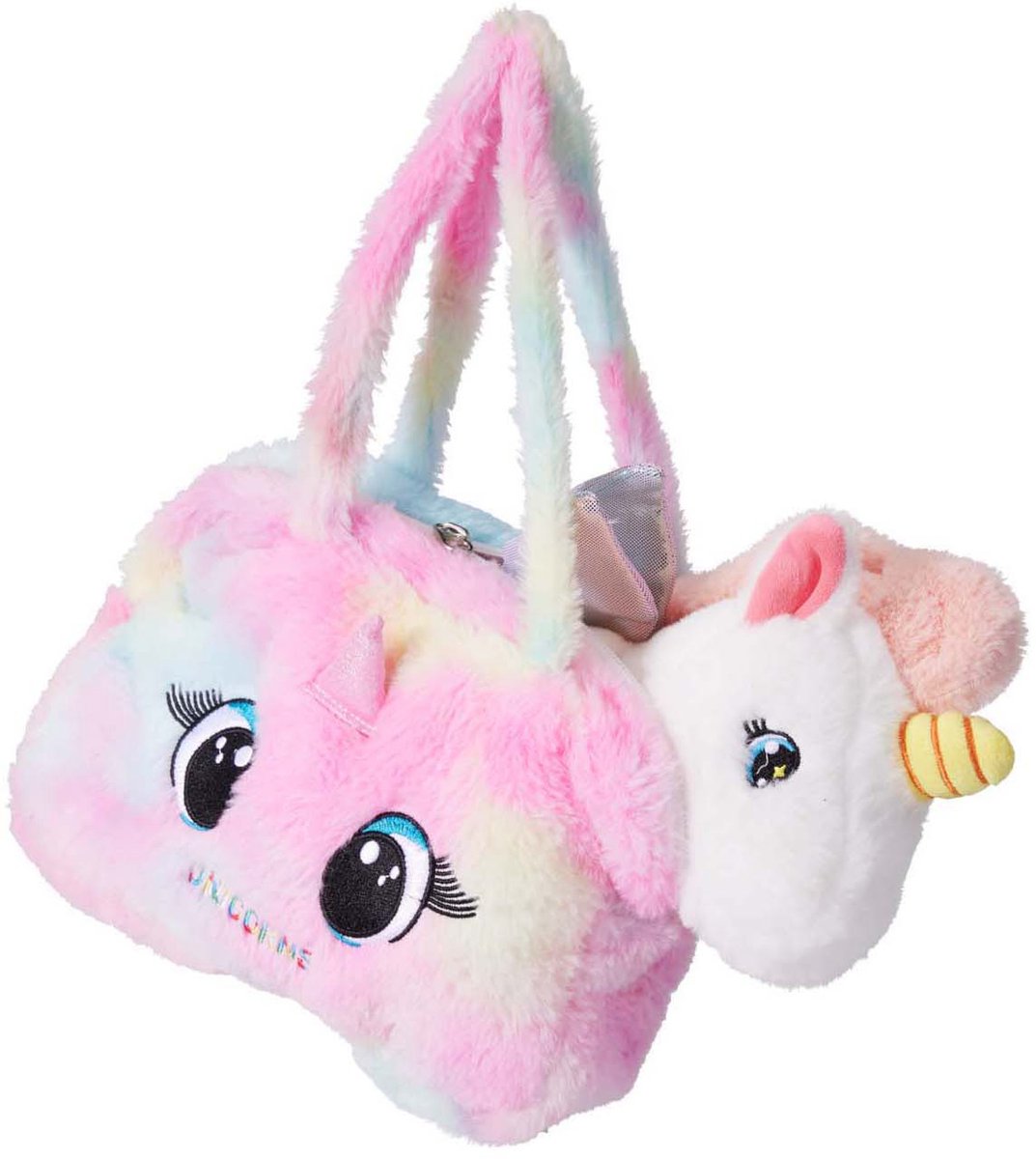 Sac en peluche avec licorne dans un sac