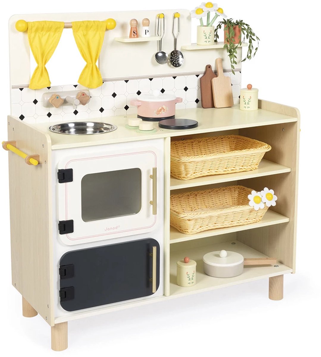 Janod - grand-mère brillante - grande cuisine ludique en bois luxueusement équipée
