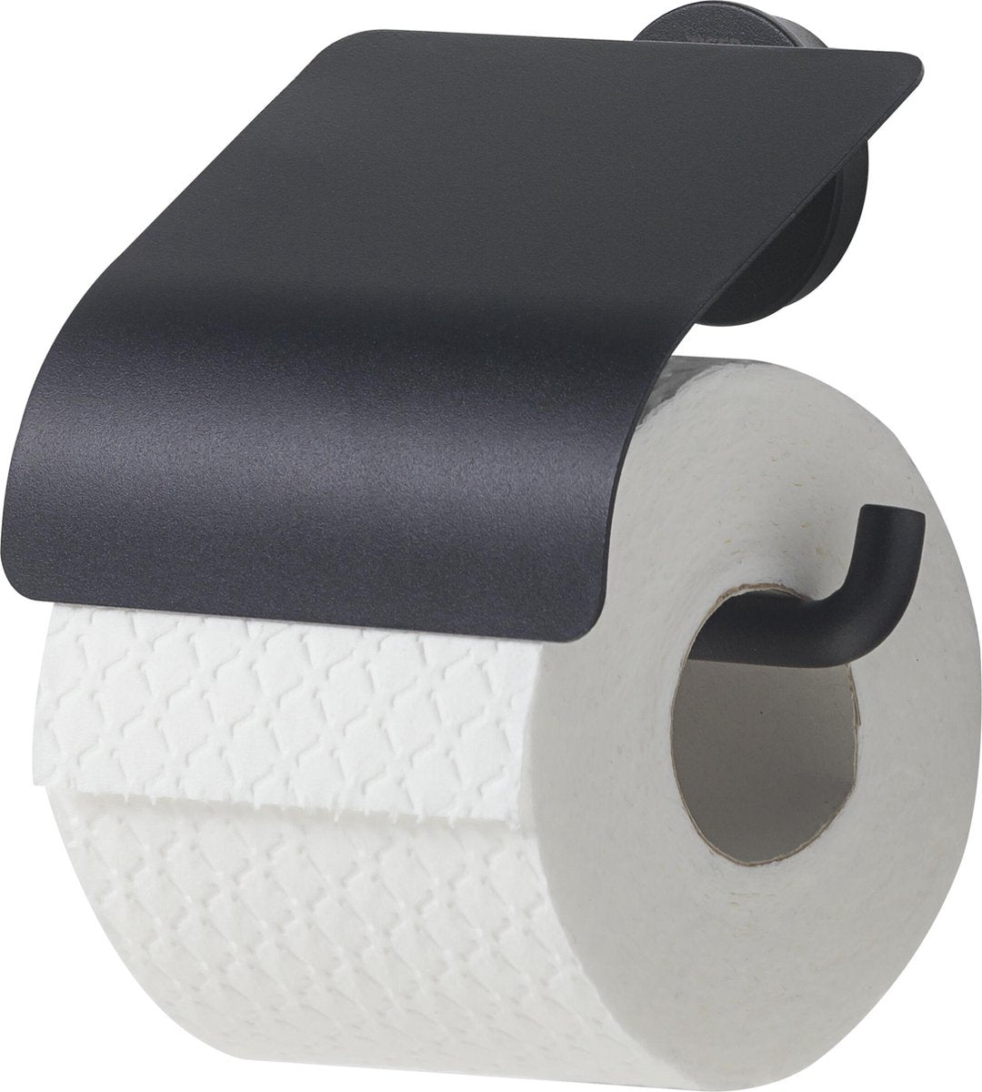 Tiger urban - porte-rouleau de papier toilette avec rabat - porte-rouleau de papier toilette avec rabat - sans perçage - perçage ou collage - noir