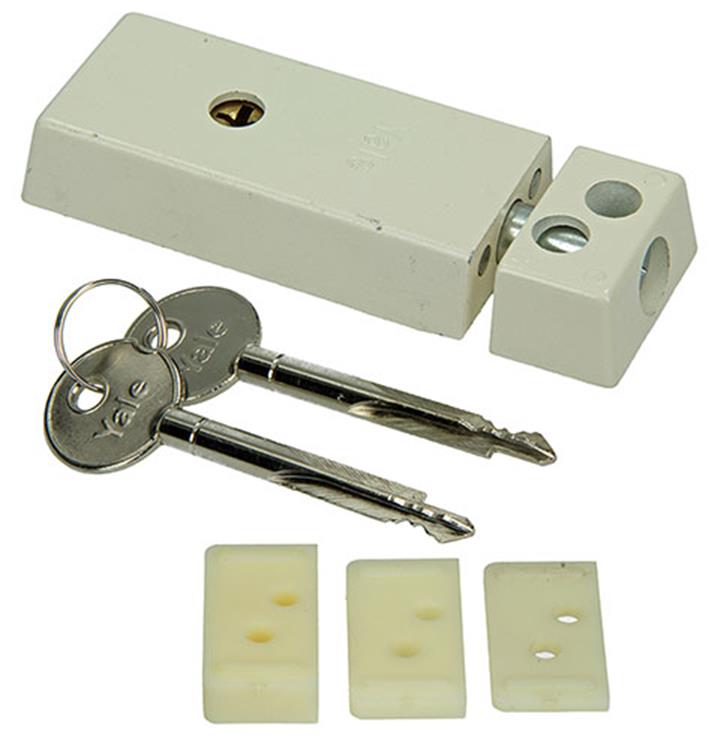 Yale 1019096 - 1 oplegraamslot, enkele pen, wit | 5 stuks