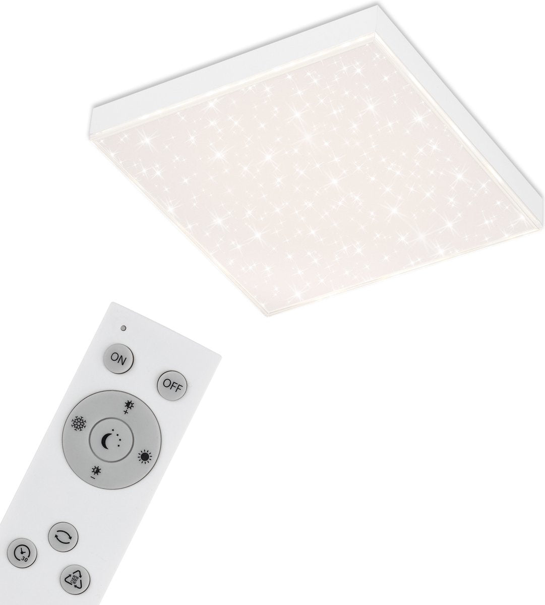 Briloner - plafonnier - plafonnier à intensité variable - avec bord lumineux - décoration étoile - incl. télécommande - contrôle de la température de couleur -15 watts -1 600 lumens - blanc