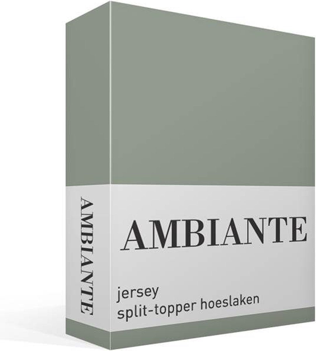 Ambiante jersey split-topper hoeslaken - tweepersoons - green