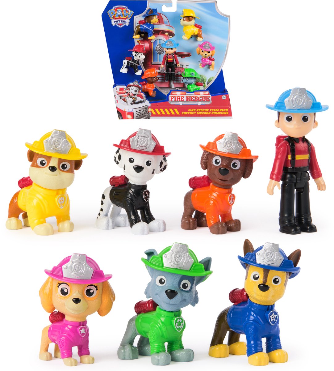 Paw Patrol - pompiers - set de figurines avec 7 figurines à collectionner