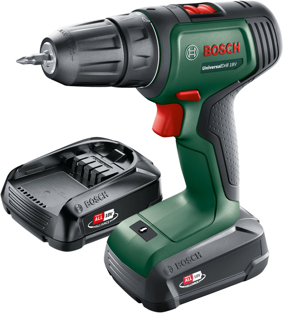 Perceuse-visseuse sans fil Bosch universaldrill 18 - avec 2x batterie 18 V et chargeur - en coffret