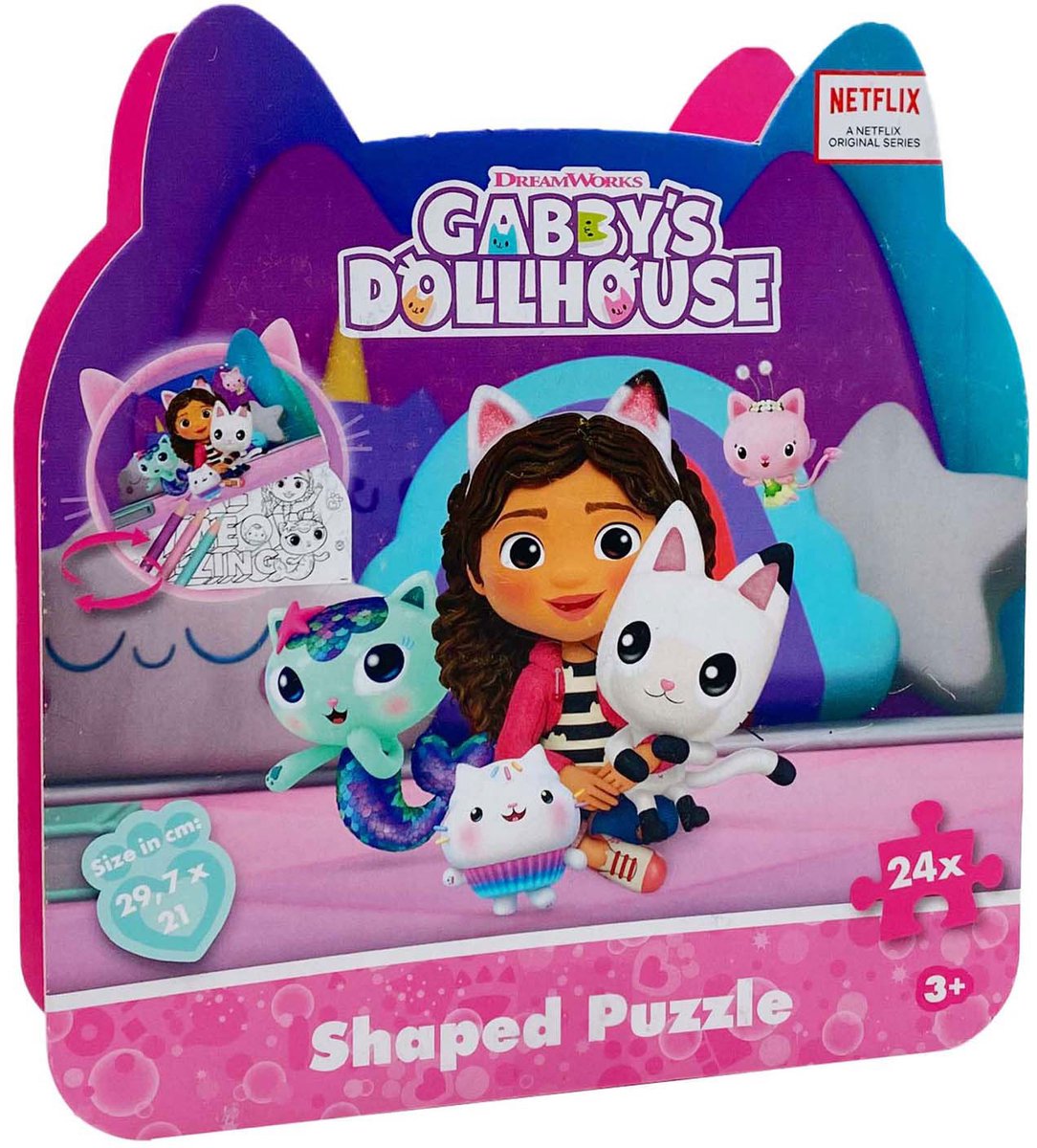 Puzzle en forme de maison de poupée de Gabby, 24 mcx.