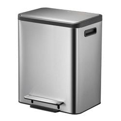 Poubelle à pédale poubelles vepa ecocasa 15+15l inox