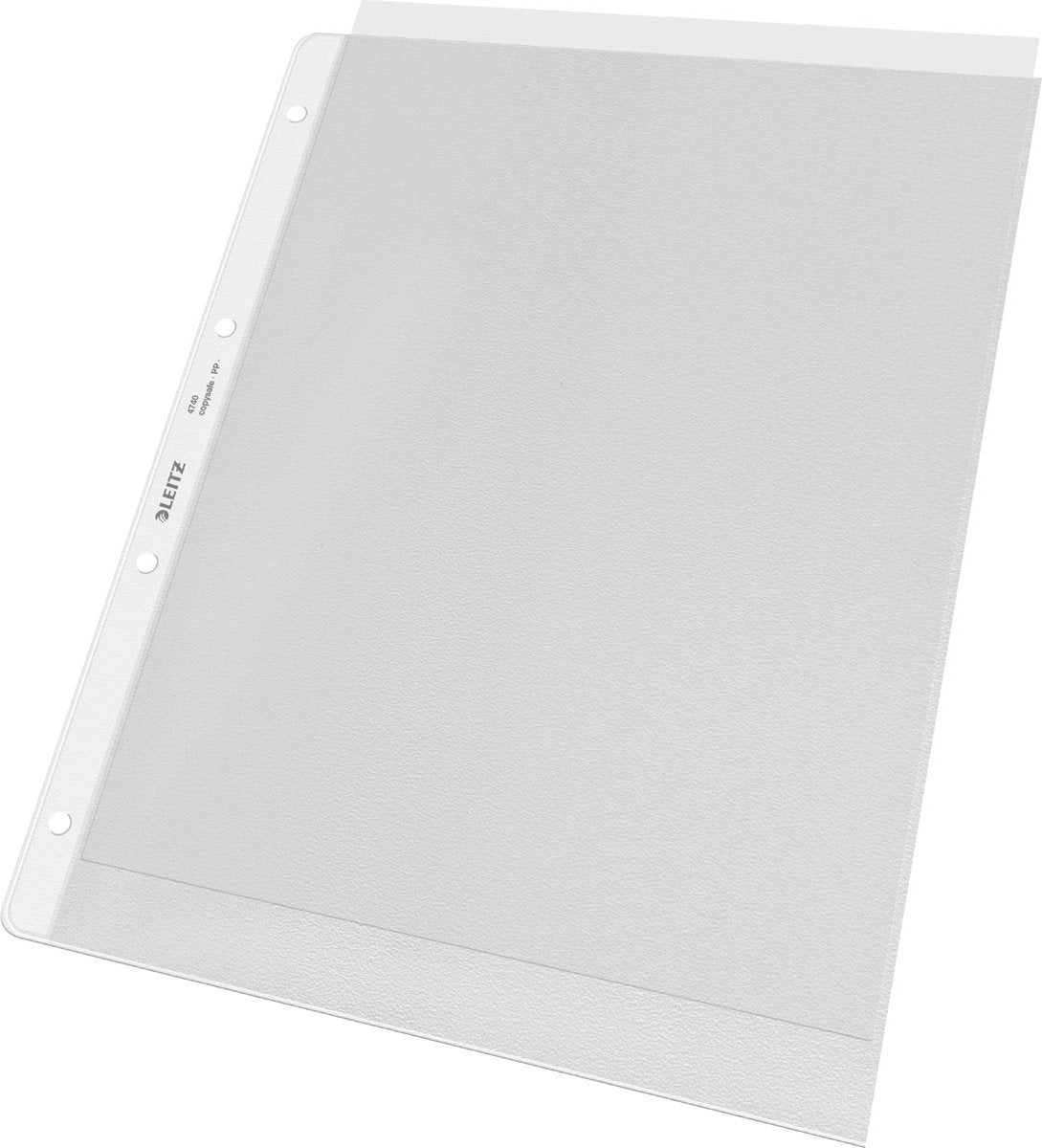 Sac de présentation Leitz premium a4 pp - 30% plastique recyclé - 4 trous - 100 pièces - transparent