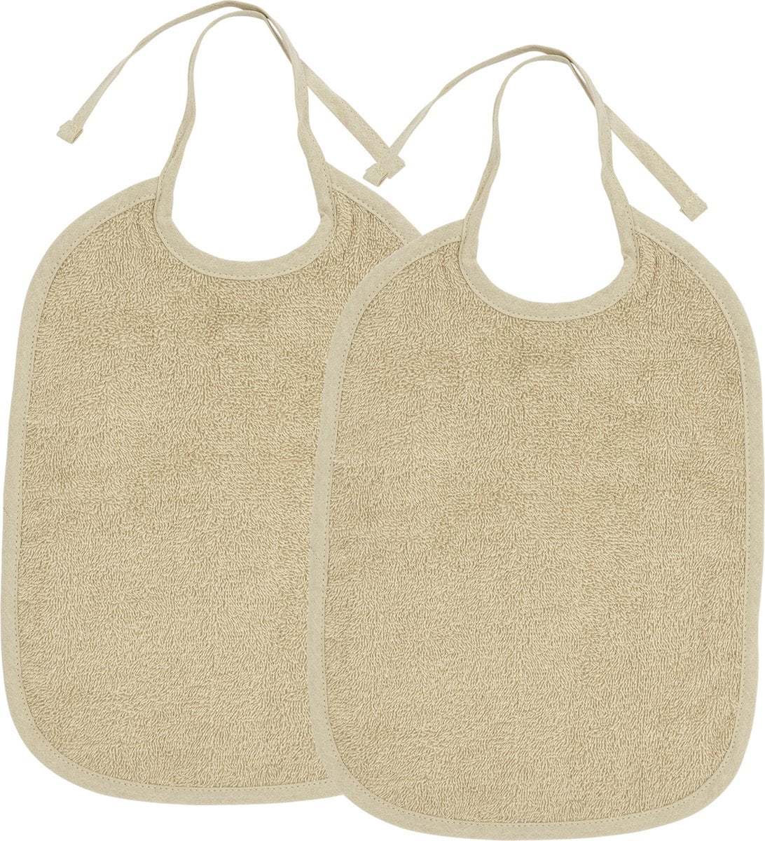 Bavoir Meyco baby uni - paquet de 2 - tissu éponge - sable