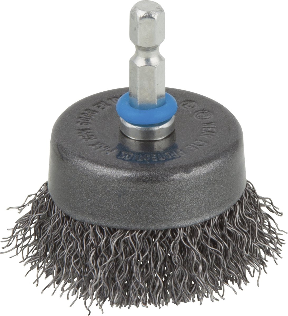 Wolfcraft - brosse boisseau en fil d'acier pour perceuse - enlever la rouille - brosse métallique - 2106000