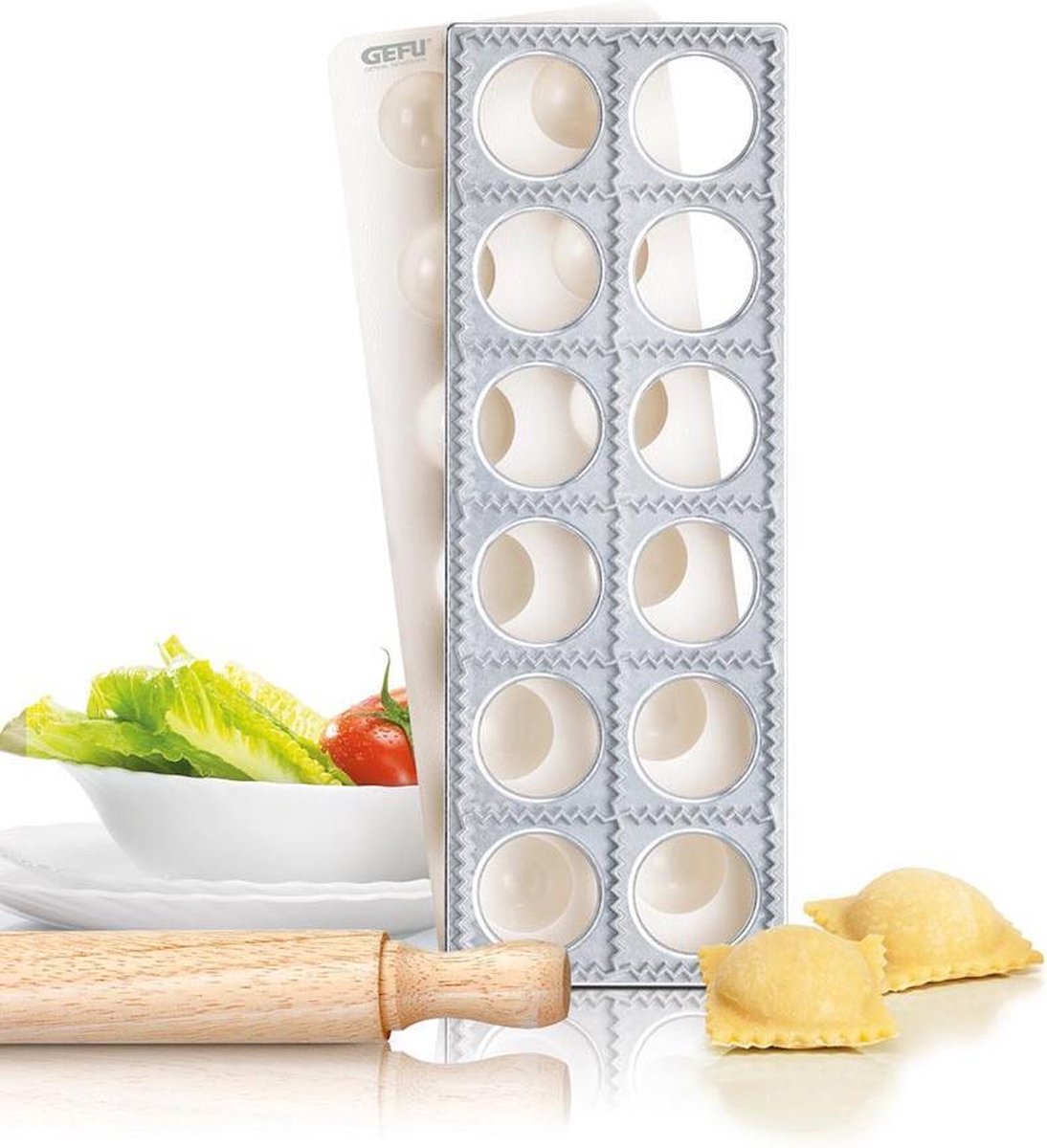 Machine à raviolis Gefu tasca - set 3 pièces - forme ravioli - machine à pâtes pour 12 raviolis