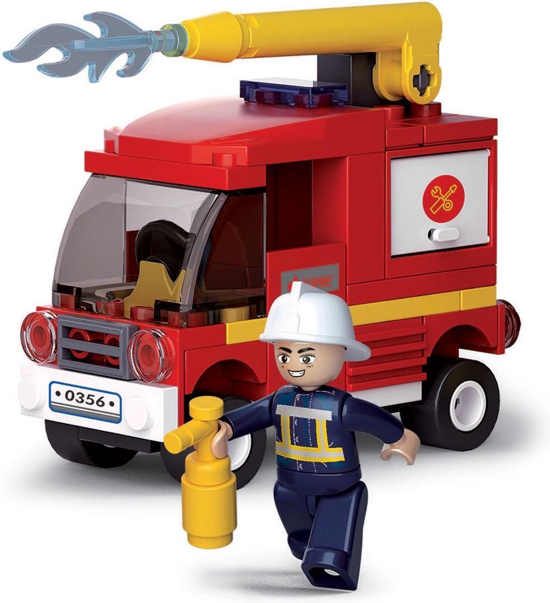 Jouets de construction de camion-citerne des pompiers de Sluban pour enfants à partir de 6 ans - modèle de jouet de construction - boîte de construction avec 75 blocs de construction et 1 figurine - m38-b0622c