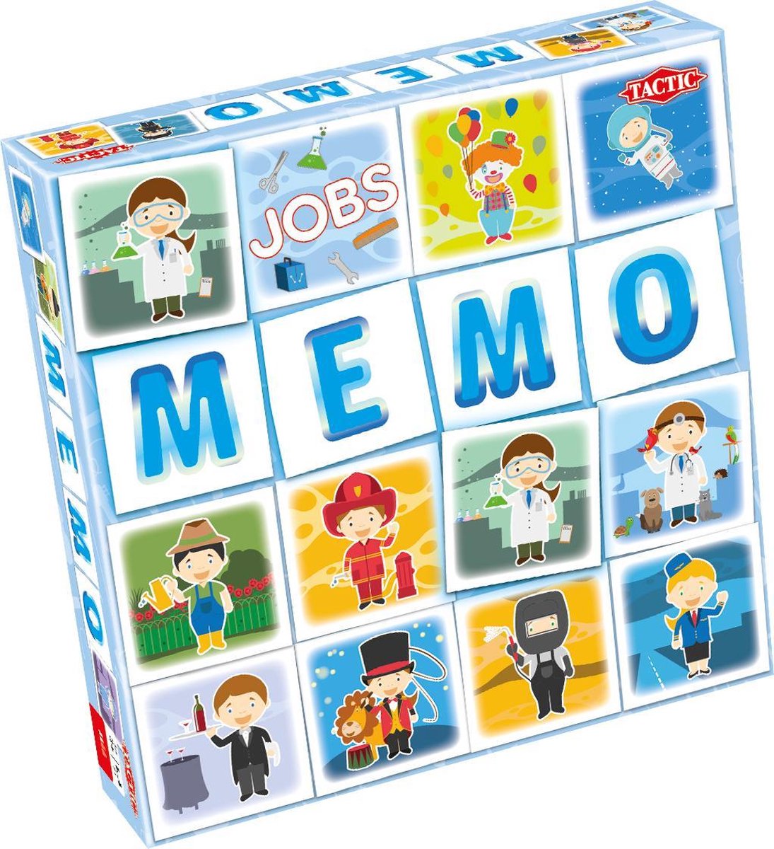 Tactique mémo métiers - jeu mémo - trouver les bonnes paires - découvrir différents métiers - jeu de société pédagogique pour les enfants et les familles - 2 à 6 joueurs - à partir de 3 ans